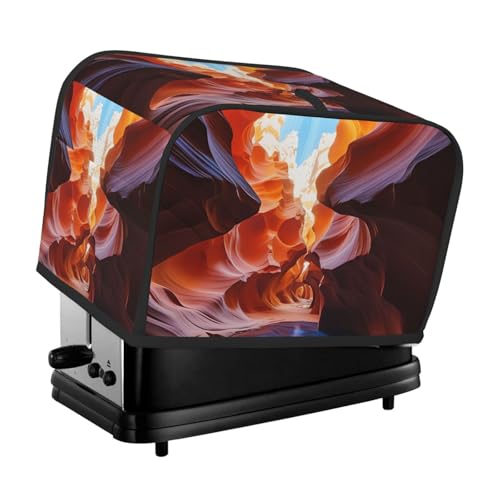 2 Scheiben Toaster-Abdeckung mit zwei Taschen zur Aufbewahrung von Messern, superweiche Geräteabdeckung, Antilopen-Canyon-Staubschutz für Küche, kleine Ofenabdeckung, Küche von QMNSEHF