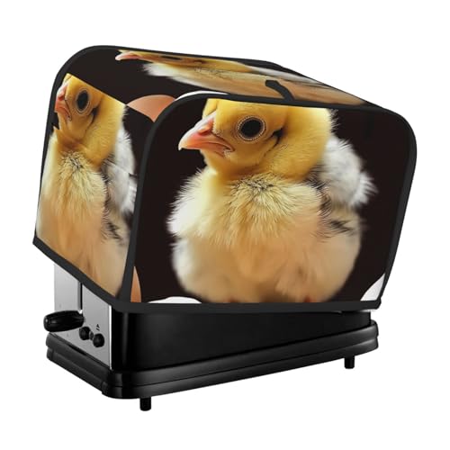 2 Scheiben Toaster-Abdeckung mit zwei Taschen zur Aufbewahrung von Messern, superweiche Geräteabdeckung, Baby-Huhn-Staubschutz für Küche, kleine Ofenabdeckung, Küche, Brot, Maschinen-Schutzabdeckungen von QMNSEHF