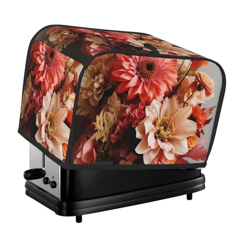 2 Scheiben Toaster-Abdeckung mit zwei Taschen zur Aufbewahrung von Messern, superweiche Geräteabdeckung, Blumenstrauß, Staubschutz für Küche, kleine Ofenabdeckung, Küche, Brotmaschine von QMNSEHF