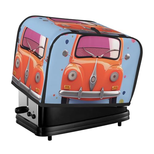 2 Scheiben Toaster-Abdeckung mit zwei Taschen zur Aufbewahrung von Messern, superweiche Geräteabdeckung, Cartoon-Auto-Staubschutz für Küche, kleine Ofenabdeckung, Küche von QMNSEHF