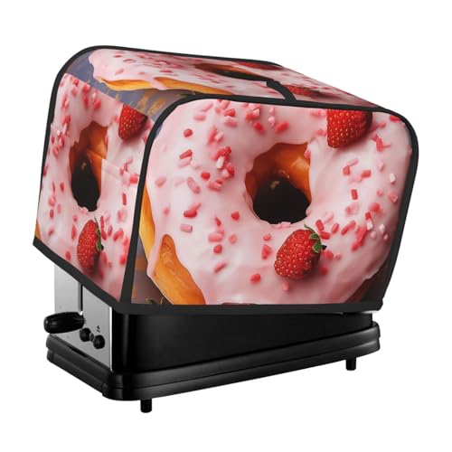 2 Scheiben Toaster-Abdeckung mit zwei Taschen zur Aufbewahrung von Messern, superweiche Geräteabdeckung, Erdbeer-Donut-Staubschutz für Küche, kleine Ofenabdeckung, Küche, Brotmaschine von QMNSEHF