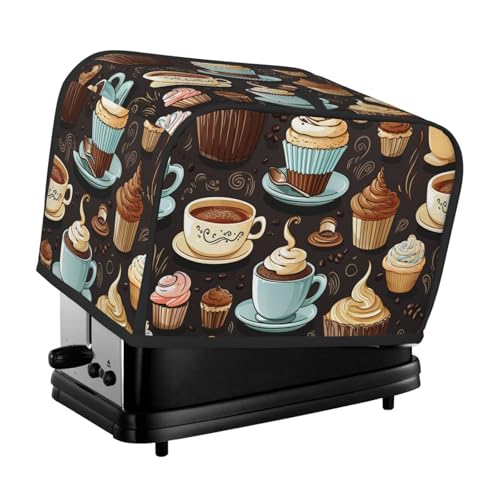 2 Scheiben Toaster-Abdeckung mit zwei Taschen zur Aufbewahrung von Messern, superweiche Geräteabdeckung, Kaffee und Süßigkeiten, Zucker, Schokolade, Staubschutz für Küche, kleine Ofenabdeckung, Küche von QMNSEHF