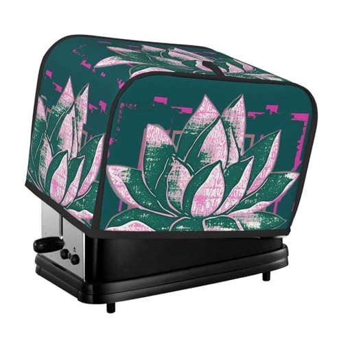 2 Scheiben Toaster-Abdeckung mit zwei Taschen zur Aufbewahrung von Messern, superweiche Geräteabdeckung, Lotusblüte, Namaste, Staubschutz für Küche, kleine Ofenabdeckung, Küche, Brotmaschine von QMNSEHF