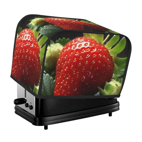 2 Scheiben Toaster-Abdeckung mit zwei Taschen zur Aufbewahrung von Messern, superweiche Geräteabdeckung, Obst, Erdbeere, Staubschutz für Küche, kleine Ofenabdeckung, Küche, Brotmaschine von QMNSEHF