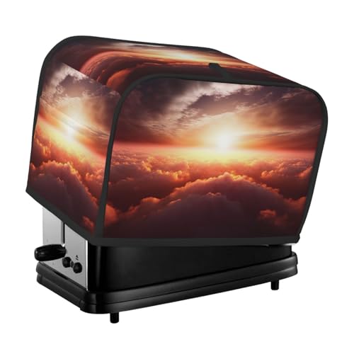 2 Scheiben Toaster-Abdeckung mit zwei Taschen zur Aufbewahrung von Messern, superweiche Geräteabdeckung, Sonnenaufgang, Wolke, Staubschutz für Küche, kleine Ofenabdeckung, Küche, Brotmaschine von QMNSEHF