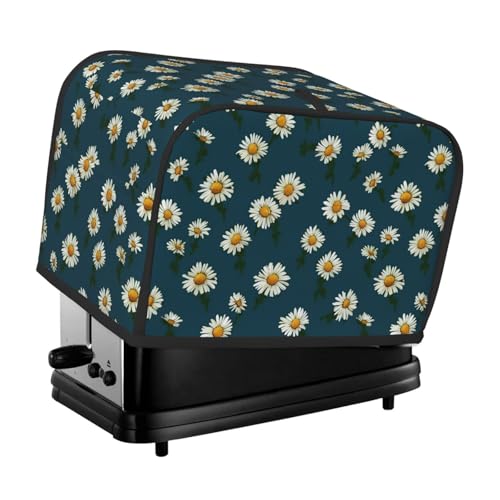 2 Scheiben Toaster-Abdeckung mit zwei Taschen zur Aufbewahrung von Messern, superweiche Geräteabdeckung, kleine Gänseblümchen, Staubschutz für Küche, kleine Ofenabdeckung, Küche von QMNSEHF