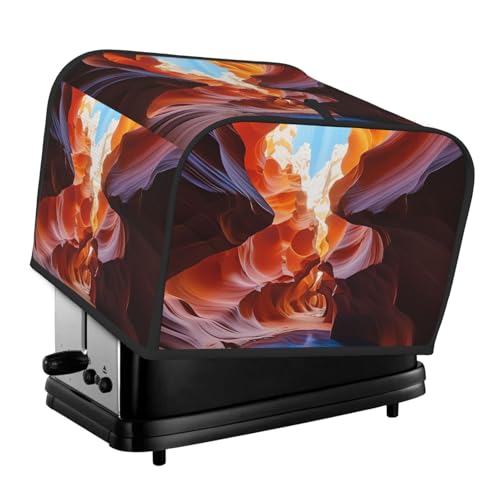 4-Scheiben-Toaster-Abdeckung mit zwei Taschen zur Aufbewahrung von Messern, superweiche Geräteabdeckungen, Antilope-Canyon-Staubschutz für Küche, kleine Ofenabdeckung, Küche von QMNSEHF
