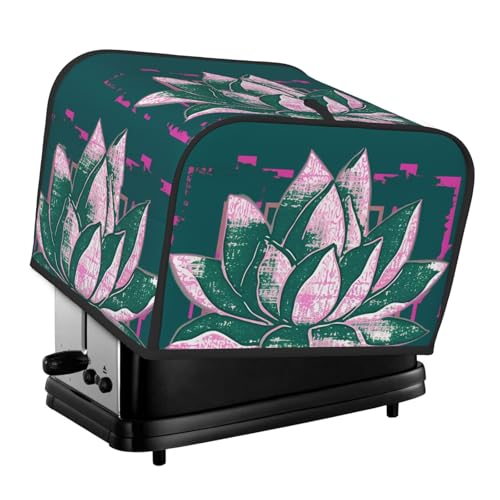 4-Scheiben-Toaster-Abdeckung mit zwei Taschen zur Aufbewahrung von Messern, superweiche Geräteabdeckungen, Lotusblüte, Namaste, Staubschutz für Küche, kleine Ofenabdeckung, Küche, Brotmaschine von QMNSEHF