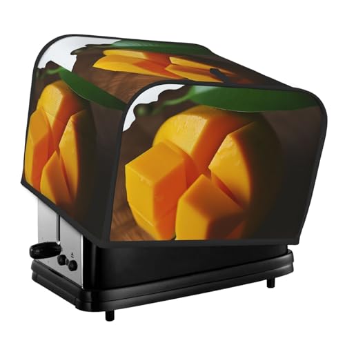 4-Scheiben-Toaster-Abdeckung mit zwei Taschen zur Aufbewahrung von Messern, superweiche Geräteabdeckungen, Mango-Staubschutz für Küche, kleine Ofenabdeckung, Küche, Brotmaschine, Schutzabdeckungen von QMNSEHF