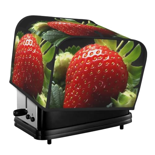 4-Scheiben-Toaster-Abdeckung mit zwei Taschen zur Aufbewahrung von Messern, superweiche Geräteabdeckungen, Obst, Erdbeere, Staubschutz für Küche, kleine Ofenabdeckung, Küche, Brotmaschine von QMNSEHF