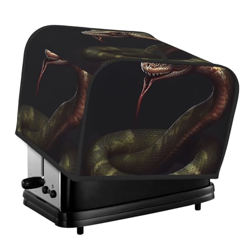 4-Scheiben-Toaster-Abdeckung mit zwei Taschen zur Aufbewahrung von Messern, superweiche Geräteabdeckungen, Schlangen-Staubschutz für Küche, kleine Ofenabdeckung, Küche, Brotmaschine, Schutzabdeckungen von QMNSEHF