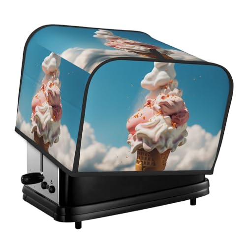 4-Scheiben-Toaster-Abdeckung mit zwei Taschen zur Aufbewahrung von Messern, superweiche Geräteabdeckungen, bewölktes Eis, Staubschutz für Küche, kleine Ofenabdeckung, Küche, Brotmaschine von QMNSEHF