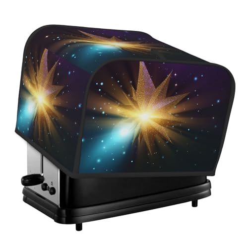 4-Scheiben-Toaster-Abdeckung mit zwei Taschen zur Aufbewahrung von Messern, superweiche Geräteabdeckungen, glänzender Stern, Staubschutz für Küche, kleine Ofenabdeckung, Küche, Brotmaschine von QMNSEHF
