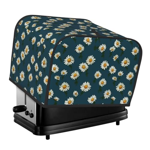 4-Scheiben-Toaster-Abdeckung mit zwei Taschen zur Aufbewahrung von Messern, superweiche Geräteabdeckungen, kleine Gänseblümchen, Staubschutz für Küche, kleine Ofenabdeckung, Küche, Brotmaschine von QMNSEHF
