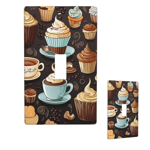 Dekorateur Wandplatte, 1-Gang-Kippschalter, Lichtschalter-Abdeckung, Standardgröße 11,4 x 7 cm, Einzelwippe, Wandplatte, Kaffee und Süßigkeiten, Zucker, Schokolade, Steckdosenabdeckung für Steckdosen Dekorateur Wandplatte, 1-Gang-Kippschalter, Lichtschalter-Abdeckung, Standardgröße 11,4 x 7 cm, Einzelwippe, Wandplatte, Kaffee und Süßigkeiten, Zucker, Schokolade, Steckdosenabdeckung für Steckdosen von QMNSEHF