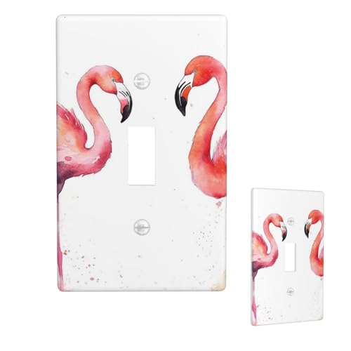 Dekorateur Wandplatte, 1-Gang-Kippschalter, Lichtschalter-Abdeckung, Standardgröße 11,4 x 7 cm, Einzelwippe, Wandplatte, Steckdosenabdeckungen, Aquarell, Flamingos, Steckdosenschalterabdeckung für Dekorateur Wandplatte, 1-Gang-Kippschalter, Lichtschalter-Abdeckung, Standardgröße 11,4 x 7 cm, Einzelwippe, Wandplatte, Steckdosenabdeckungen, Aquarell, Flamingos, Steckdosenschalterabdeckung für von QMNSEHF