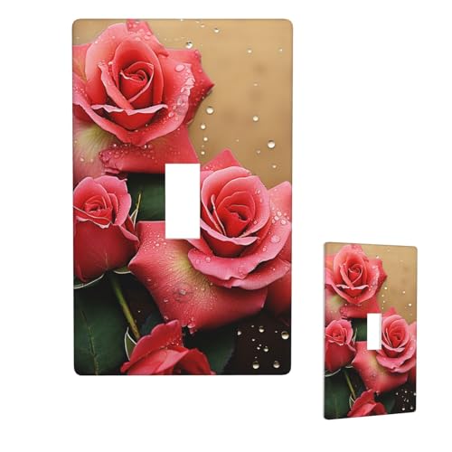 Dekorateur Wandplatte, 1-Gang-Kippschalter, Lichtschalter-Abdeckung, Standardgröße 11,4 x 7 cm, Einzelwippe, Wandplatte, Steckdosenabdeckungen, Rosen, Steckdosenschalterabdeckung für Steckdosen Dekorateur Wandplatte, 1-Gang-Kippschalter, Lichtschalter-Abdeckung, Standardgröße 11,4 x 7 cm, Einzelwippe, Wandplatte, Steckdosenabdeckungen, Rosen, Steckdosenschalterabdeckung für Steckdosen von QMNSEHF