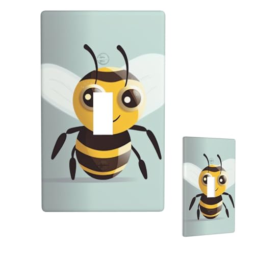 Dekorateur Wandplatte, 1-Gang-Kippschalter, Lichtschalter-Abdeckung, Standardgröße 11,4 x 7 cm, Einzelwippe, Wandplatte, Steckdosensteckerabdeckungen, Cartoon-Bienen-Steckdosenabdeckung, Abdeckung für Dekorateur Wandplatte, 1-Gang-Kippschalter, Lichtschalter-Abdeckung, Standardgröße 11,4 x 7 cm, Einzelwippe, Wandplatte, Steckdosensteckerabdeckungen, Cartoon-Bienen-Steckdosenabdeckung, Abdeckung für von QMNSEHF