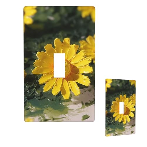 Dekorateur Wandplatte, 1-Gang-Kippschalter, Lichtschalter-Abdeckung, Standardgröße 11,4 x 7 cm, Einzelwippe, Wandplatte, Steckdosensteckerabdeckungen, gelbe Blumen, Steckdosenabdeckung für Steckdosen Dekorateur Wandplatte, 1-Gang-Kippschalter, Lichtschalter-Abdeckung, Standardgröße 11,4 x 7 cm, Einzelwippe, Wandplatte, Steckdosensteckerabdeckungen, gelbe Blumen, Steckdosenabdeckung für Steckdosen von QMNSEHF