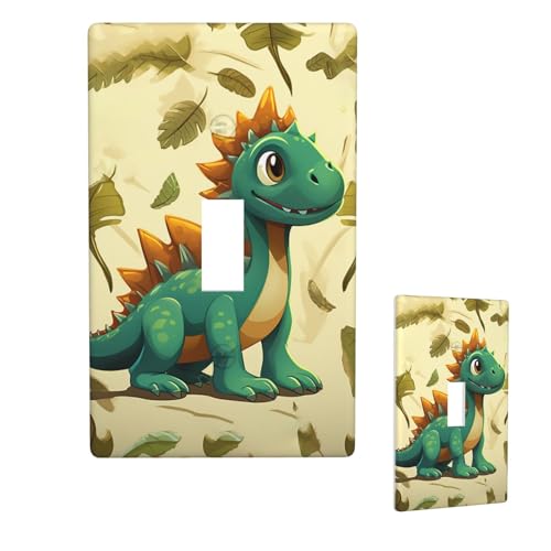 Dekorateur Wandplatte, 1-Gang-Kippschalter, Lichtschalter-Abdeckung, Standardgröße 11,4 x 7 cm, einzelne Wippe, Wandplatte, Steckdosensteckerabdeckungen, niedliche Cartoon-Dinosaurier Dekorateur Wandplatte, 1-Gang-Kippschalter, Lichtschalter-Abdeckung, Standardgröße 11,4 x 7 cm, einzelne Wippe, Wandplatte, Steckdosensteckerabdeckungen, niedliche Cartoon-Dinosaurier von QMNSEHF