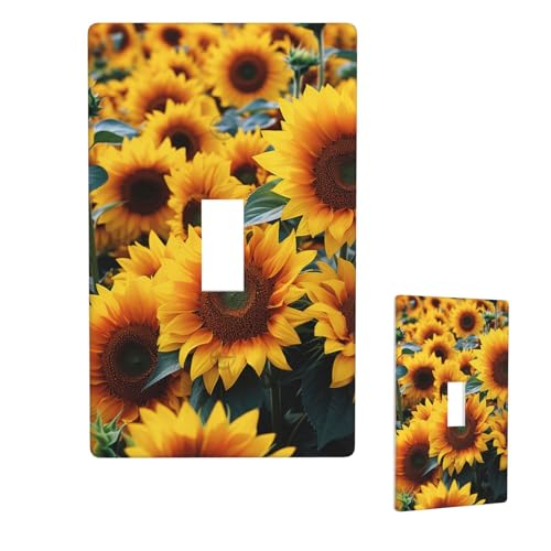 Dekorateur Wandplatte, 1-Gang-Kippschalter-Abdeckung, Standardgröße 11,4 x 7 cm, einzelne Wipp-Wandplatte, viele schöne Sonnenblumen-Steckdosenabdeckung für Steckdosen, Dekoration Dekorateur Wandplatte, 1-Gang-Kippschalter-Abdeckung, Standardgröße 11,4 x 7 cm, einzelne Wipp-Wandplatte, viele schöne Sonnenblumen-Steckdosenabdeckung für Steckdosen, Dekoration von QMNSEHF