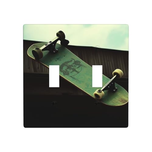 Dekorateur Wandplatte, 2-Gang-Kippschalter, Lichtschalter-Abdeckung, Standardgröße 11,4 x 11,4 cm, Einzelwippe, Wandplatte, Steckdosenabdeckungen, Skateboard-Steckdosenabdeckung für Steckdosen Dekorateur Wandplatte, 2-Gang-Kippschalter, Lichtschalter-Abdeckung, Standardgröße 11,4 x 11,4 cm, Einzelwippe, Wandplatte, Steckdosenabdeckungen, Skateboard-Steckdosenabdeckung für Steckdosen von QMNSEHF