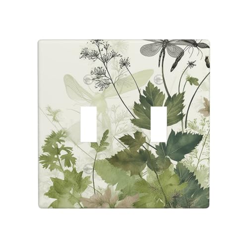 Dekorateur Wandplatte, 2-Gang-Kippschalter, Lichtschalter-Abdeckung, Standardgröße 11,4 x 11,4 cm, Einzelwippe, Wandplatte, Steckdosensteckerabdeckungen, Laubausgangsschalterabdeckung für Steckdosen Dekorateur Wandplatte, 2-Gang-Kippschalter, Lichtschalter-Abdeckung, Standardgröße 11,4 x 11,4 cm, Einzelwippe, Wandplatte, Steckdosensteckerabdeckungen, Laubausgangsschalterabdeckung für Steckdosen von QMNSEHF