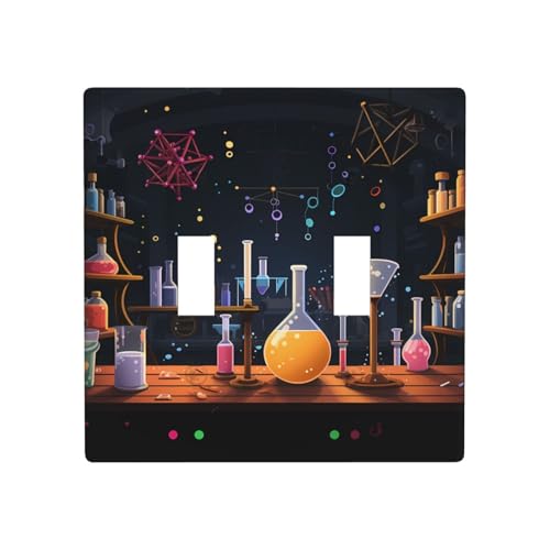 Dekorateur Wandplatte, 2-Gang-Kippschalter, Lichtschalter-Abdeckung, Standardgröße 11,4 x 11,4 cm, Einzelwippe, Wandplatte, Steckdosensteckerabdeckungen, Wissenschaft, Party Dekorateur Wandplatte, 2-Gang-Kippschalter, Lichtschalter-Abdeckung, Standardgröße 11,4 x 11,4 cm, Einzelwippe, Wandplatte, Steckdosensteckerabdeckungen, Wissenschaft, Party von QMNSEHF