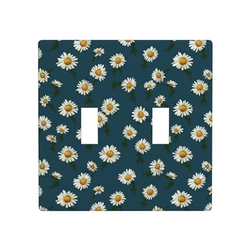 Dekorateur Wandplatte, 2-Gang-Kippschalter-Abdeckung, Standardgröße 11,4 x 11,4 cm, Einzelwippe, Wandplatte, Steckdosensteckerabdeckungen, kleine Gänseblümchen-Steckdosenabdeckung für Steckdosen Dekorateur Wandplatte, 2-Gang-Kippschalter-Abdeckung, Standardgröße 11,4 x 11,4 cm, Einzelwippe, Wandplatte, Steckdosensteckerabdeckungen, kleine Gänseblümchen-Steckdosenabdeckung für Steckdosen von QMNSEHF