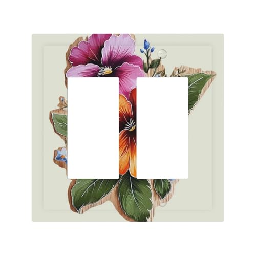 Dekorateur Wandplatte, 2-Gang-Kippschalter-Abdeckung, mittlere Größe, 12,7 x 12,4 cm, einzelne Wippe, Wandplatte, Steckdosensteckerabdeckungen, handbemalte Blumensteckdosenabdeckung für Steckdosen Dekorateur Wandplatte, 2-Gang-Kippschalter-Abdeckung, mittlere Größe, 12,7 x 12,4 cm, einzelne Wippe, Wandplatte, Steckdosensteckerabdeckungen, handbemalte Blumensteckdosenabdeckung für Steckdosen von QMNSEHF