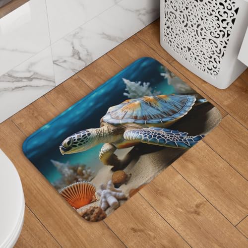 Fußmatte für den Innen- und Außenbereich, 40,6 x 61 cm, rutschfest, waschbar, Bodenmatte, Muschel, Seestern, Schildkröte, Türteppiche für den Eingangsbereich, super saugfähiger Teppich Fußmatte für den Innen- und Außenbereich, 40,6 x 61 cm, rutschfest, waschbar, Bodenmatte, Muschel, Seestern, Schildkröte, Türteppiche für den Eingangsbereich, super saugfähiger Teppich von QMNSEHF