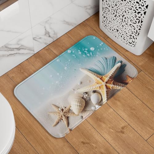 Fußmatte für den Innen- und Außenbereich, 40,6 x 61 cm, rutschfest, waschbar, Fußmatte, Seestern und Muscheln, Türteppiche für den Eingangsbereich, super saugfähiger Teppich Fußmatte für den Innen- und Außenbereich, 40,6 x 61 cm, rutschfest, waschbar, Fußmatte, Seestern und Muscheln, Türteppiche für den Eingangsbereich, super saugfähiger Teppich von QMNSEHF