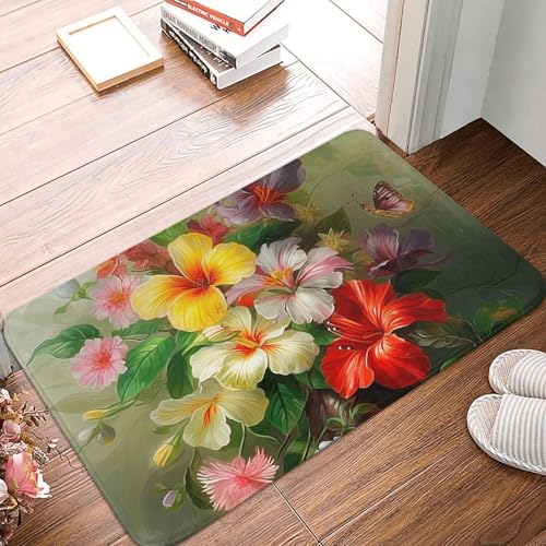 Fußmatte für den Innen- und Außenbereich, 40,6 x 61 cm, rutschfeste Willkommens-Fußmatten, waschbare Bodenmatte, Blumenstrauß, Türvorleger für den Eingangsbereich, super saugfähiger Teppich Fußmatte für den Innen- und Außenbereich, 40,6 x 61 cm, rutschfeste Willkommens-Fußmatten, waschbare Bodenmatte, Blumenstrauß, Türvorleger für den Eingangsbereich, super saugfähiger Teppich von QMNSEHF