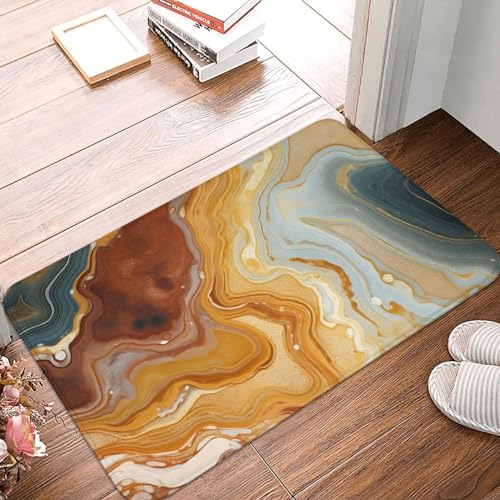 Fußmatte für den Innen- und Außenbereich, 40,6 x 61 cm, rutschfeste Willkommens-Fußmatten, waschbare Bodenmatte, Marmor, moderne Kunst, Türteppiche für den Eingangsbereich, super saugfähiger Teppich Fußmatte für den Innen- und Außenbereich, 40,6 x 61 cm, rutschfeste Willkommens-Fußmatten, waschbare Bodenmatte, Marmor, moderne Kunst, Türteppiche für den Eingangsbereich, super saugfähiger Teppich von QMNSEHF