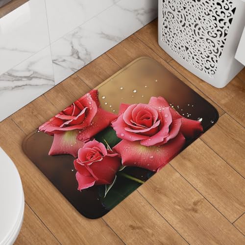 Fußmatte für den Innen- und Außenbereich, 40,6 x 61 cm, rutschfeste Willkommens-Fußmatten, waschbare Bodenmatte, Rosen, Türvorleger für den Eingangsbereich, super saugfähiger Teppich Fußmatte für den Innen- und Außenbereich, 40,6 x 61 cm, rutschfeste Willkommens-Fußmatten, waschbare Bodenmatte, Rosen, Türvorleger für den Eingangsbereich, super saugfähiger Teppich von QMNSEHF