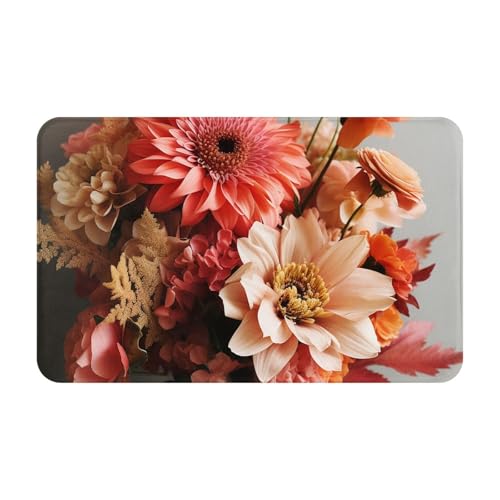 Fußmatte für den Innen- und Außenbereich, 50,8 x 80 cm, rutschfeste Willkommens-Fußmatten, waschbare Bodenmatte, Blumenstrauß, Türvorleger für den Eingangsbereich, super saugfähiger Teppich Fußmatte für den Innen- und Außenbereich, 50,8 x 80 cm, rutschfeste Willkommens-Fußmatten, waschbare Bodenmatte, Blumenstrauß, Türvorleger für den Eingangsbereich, super saugfähiger Teppich von QMNSEHF