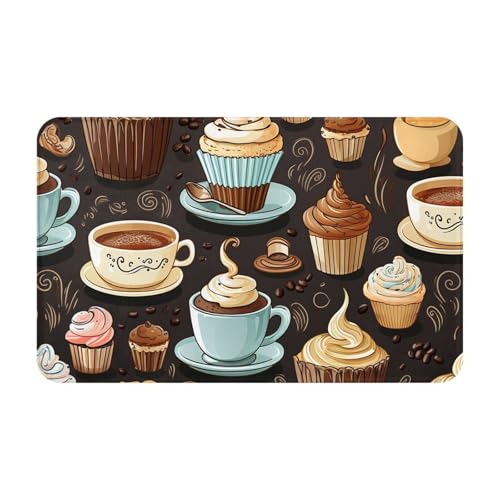Fußmatte für den Innen- und Außenbereich, 50,8 x 80 cm, rutschfeste Willkommens-Fußmatten, waschbare Bodenmatte, Kaffee und Süßigkeiten, Zucker, Schokolade, Türteppiche für den Eingangsbereich, super Fußmatte für den Innen- und Außenbereich, 50,8 x 80 cm, rutschfeste Willkommens-Fußmatten, waschbare Bodenmatte, Kaffee und Süßigkeiten, Zucker, Schokolade, Türteppiche für den Eingangsbereich, super von QMNSEHF