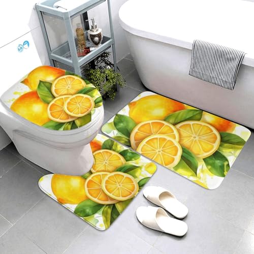 QMNSEHF Badezimmerteppich-Set, 3-teilig, weich, saugfähig, U-förmige Konturmatte, WC-Deckelbezug, rutschfest, für Badezimmer, Duschmatte, 80 x 50 cm QMNSEHF Badezimmerteppich-Set, 3-teilig, weich, saugfähig, U-förmige Konturmatte, WC-Deckelbezug, rutschfest, für Badezimmer, Duschmatte, 80 x 50 cm von QMNSEHF