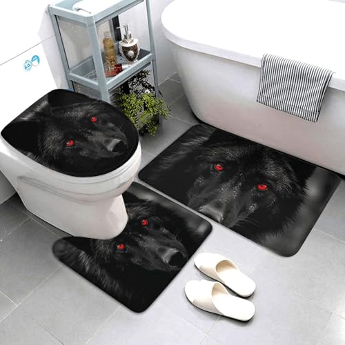 QMNSEHF Badezimmerteppich-Set, 3-teilig, weich, saugfähig, U-förmige Konturmatte, WC-Deckelbezug, rutschfest, für Badezimmer, Duschmatte, 80 x 50 cm QMNSEHF Badezimmerteppich-Set, 3-teilig, weich, saugfähig, U-förmige Konturmatte, WC-Deckelbezug, rutschfest, für Badezimmer, Duschmatte, 80 x 50 cm von QMNSEHF
