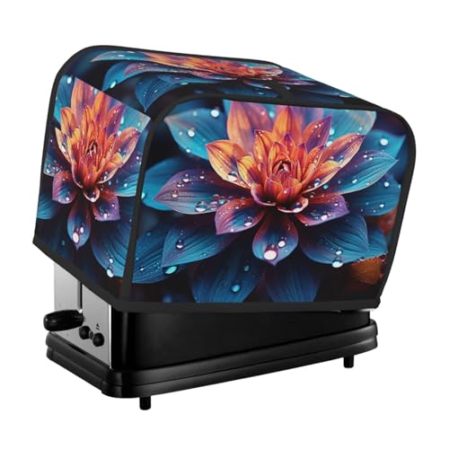 Toaster-Abdeckung für 2 Scheiben mit zwei Taschen zur Aufbewahrung von Messern, superweiche Geräteabdeckung, schöne Farbe, Blumen-Staubschutz für Küche, kleine Ofenabdeckung, Küche, Brotmaschine von QMNSEHF
