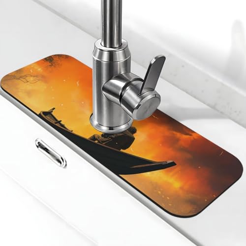 Wasserhahn-Matte für Mann und Boot, rutschfeste Wasserhahn-Pad, Spritzfänger, Kieselgur, schnell trocknend, Stein-Wasserhahn-Griff, Tropffänger-Tablett, Matte für Badezimmer, Waschbecken, Abtropfmatte Wasserhahn-Matte für Mann und Boot, rutschfeste Wasserhahn-Pad, Spritzfänger, Kieselgur, schnell trocknend, Stein-Wasserhahn-Griff, Tropffänger-Tablett, Matte für Badezimmer, Waschbecken, Abtropfmatte von QMNSEHF