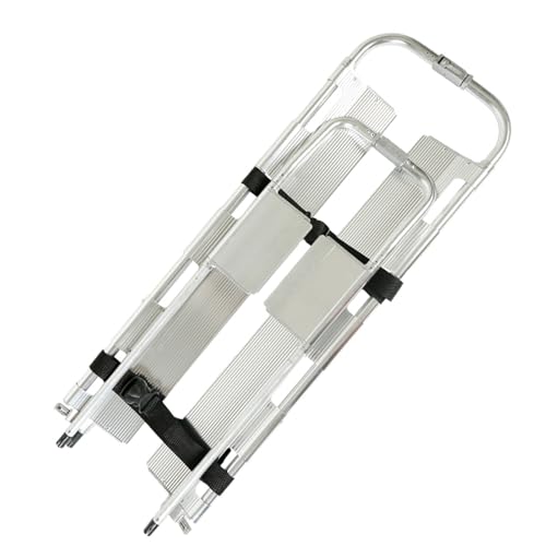Faltbare Aluminium Schaufel Trage, mit einstellbarer Länge, mit Breakaway Scharnier Mechanismus - 350 Lb Tragfähigkeit, Silber(Single side 2 boards) von QMNUZCFD