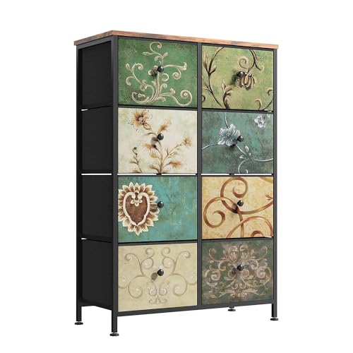 Kommode mit 8 Schubladen aus Stoff, Sideboard 67.5 cm mit Stoffschubladen,Schubladenschrank,TV Schrank mit Stabiler Stahlrahmen und Holzplatte,Kommodenschrank für Schlafzimmer,Flur,Wohnzimmer Kommode mit 8 Schubladen aus Stoff, Sideboard 67.5 cm mit Stoffschubladen,Schubladenschrank,TV Schrank mit Stabiler Stahlrahmen und Holzplatte,Kommodenschrank für Schlafzimmer,Flur,Wohnzimmer von QMTXBYJ