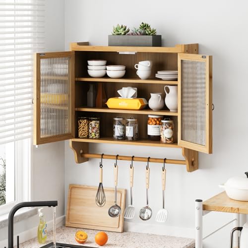QMTXBYJ Hängeschrank Küchenschrank,63cm Wandschrank mit 2 Glastüren und Offenes Regalen,Handtuchhalter,Badschrank Hängend,Hängend Aufbewahrungsschrank für Küche Bad,Badezimmer,63x18x60cm QMTXBYJ Hängeschrank Küchenschrank,63cm Wandschrank mit 2 Glastüren und Offenes Regalen,Handtuchhalter,Badschrank Hängend,Hängend Aufbewahrungsschrank für Küche Bad,Badezimmer,63x18x60cm von QMTXBYJ