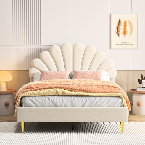 QMTXBYJ Kinderbett Mädchen 140 x 200cm,Bettrahmen mit Geblümtem Kopfteil und Rückenlehne,Lattenrost,Bettgestell für Mädchen,Mädchenbett Bettgestell aus Samtstoff,Ohne Matratze QMTXBYJ Kinderbett Mädchen 140 x 200cm,Bettrahmen mit Geblümtem Kopfteil und Rückenlehne,Lattenrost,Bettgestell für Mädchen,Mädchenbett Bettgestell aus Samtstoff,Ohne Matratze von QMTXBYJ