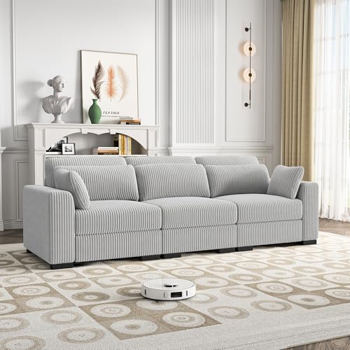 QMTXBYJ Modernes Ecksofa, Sofa 3-Sitzer, Dreisitzer Stoffsofa, Polstersofa Loungesofa Couch, Großes Sektionssofa mit Schlaffunktion,Modulares Sofas, Eckcouch Schlafcouch mit Kissen,Cordstoff QMTXBYJ Modernes Ecksofa, Sofa 3-Sitzer, Dreisitzer Stoffsofa, Polstersofa Loungesofa Couch, Großes Sektionssofa mit Schlaffunktion,Modulares Sofas, Eckcouch Schlafcouch mit Kissen,Cordstoff von QMTXBYJ