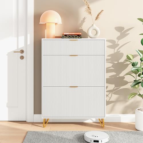 QMTXBYJ Schuhschrank mit 2 Klappen und Schubladen,80x24x118.5cm,Schuhkommode Weiß,Schuhkipper Schmal,Schmaler Schuhschrank,Schrank Flur Schuhkommode für Flur und Wohnzimmer Eingangsbereich QMTXBYJ Schuhschrank mit 2 Klappen und Schubladen,80x24x118.5cm,Schuhkommode Weiß,Schuhkipper Schmal,Schmaler Schuhschrank,Schrank Flur Schuhkommode für Flur und Wohnzimmer Eingangsbereich von QMTXBYJ
