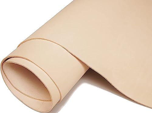 QMYBROW Lederblätter, Veg Tan Leder, natürliches pflanzlich gegerbtes Leder,Werkzeugleder zum Basteln,Rindsleder quadratisch, Vollnarbenöl von QMYBROW