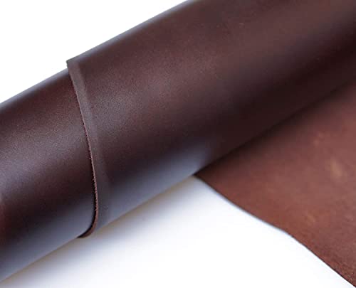 Echtlederblätter für Lederhandwerk - Vollnarben-Büffellederquadrate - ideal für Schmuckherstellung, für Lederhandwerk, Handwerk Werkzeug Nähen Hobby Werkstatt Basteln Leder (6"x12", Tiefe Weinfarbe) von QMYBROW