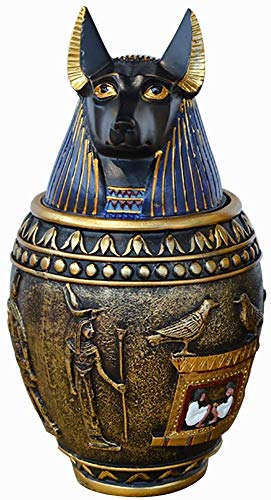 QMZDXH Ägyptischer Horus Urne - Haustier Begräbnis Urne Jar Dekorative Anubis Lagerung Trinket Box Hund Statue In Premium Kaltguss Bronze Sammlerstück von QMZDXH